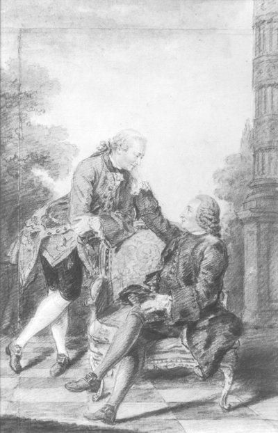 Denis Diderot and Melchior, baron de Grimm by Louis Carrogis dit Carmontelle